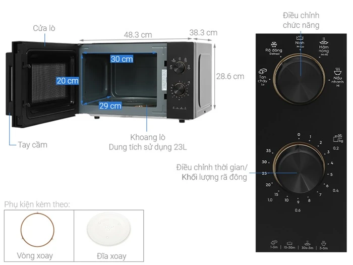 Lò Vi Sóng Electrolux 23 Lít EMM23K22B