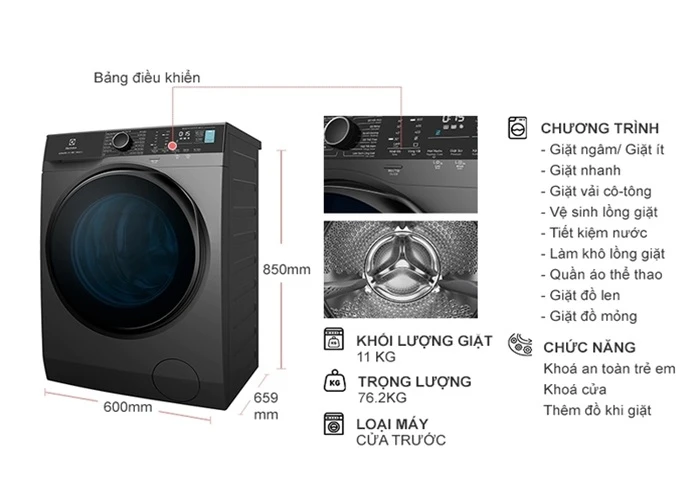 Máy Giặt Electrolux 11Kg EWF1141R9SB