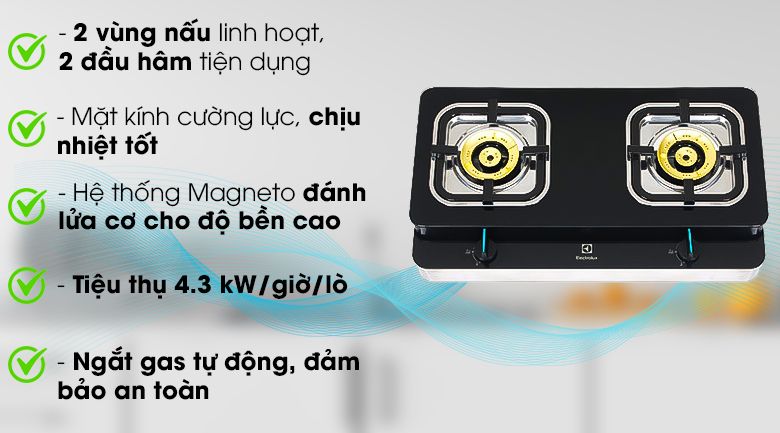 Bếp ga đôi Electrolux ETG729GKTR