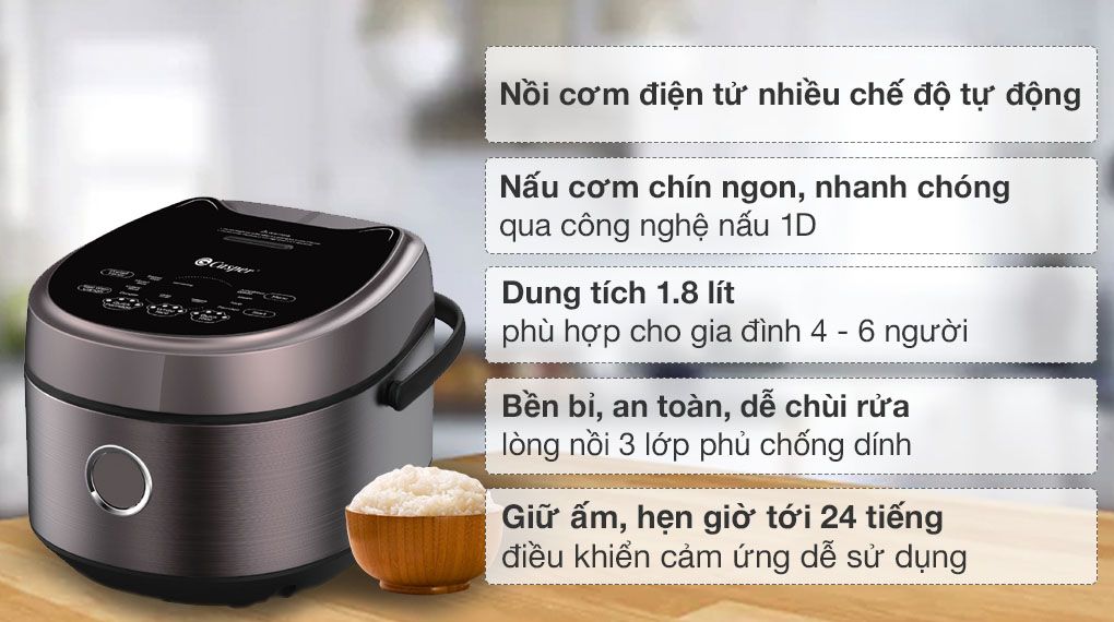 Nồi Cơm Điện Tử Casper CD-18RC01