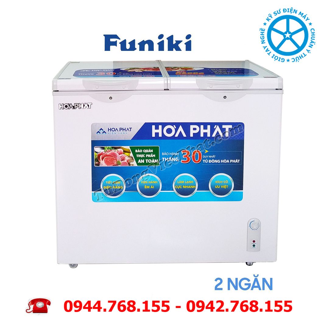 Tủ đông Funiki Hòa Phát 205 lít 2 ngăn dàn đồng HCF 506S2Đ2