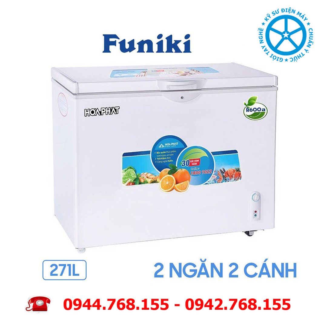 Tủ đông Funiki Hòa Phát 271 lít 2 ngăn HCF 656S2N2